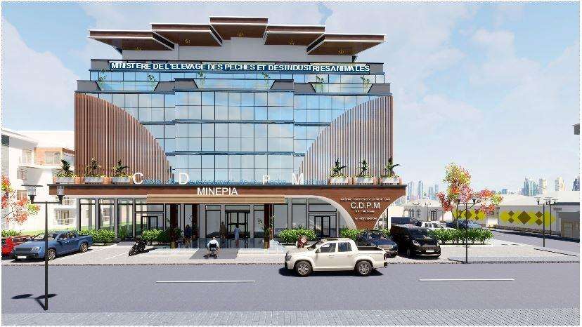 CDPM R+5 Headquarters architectural maquette — IEG project management, Douala