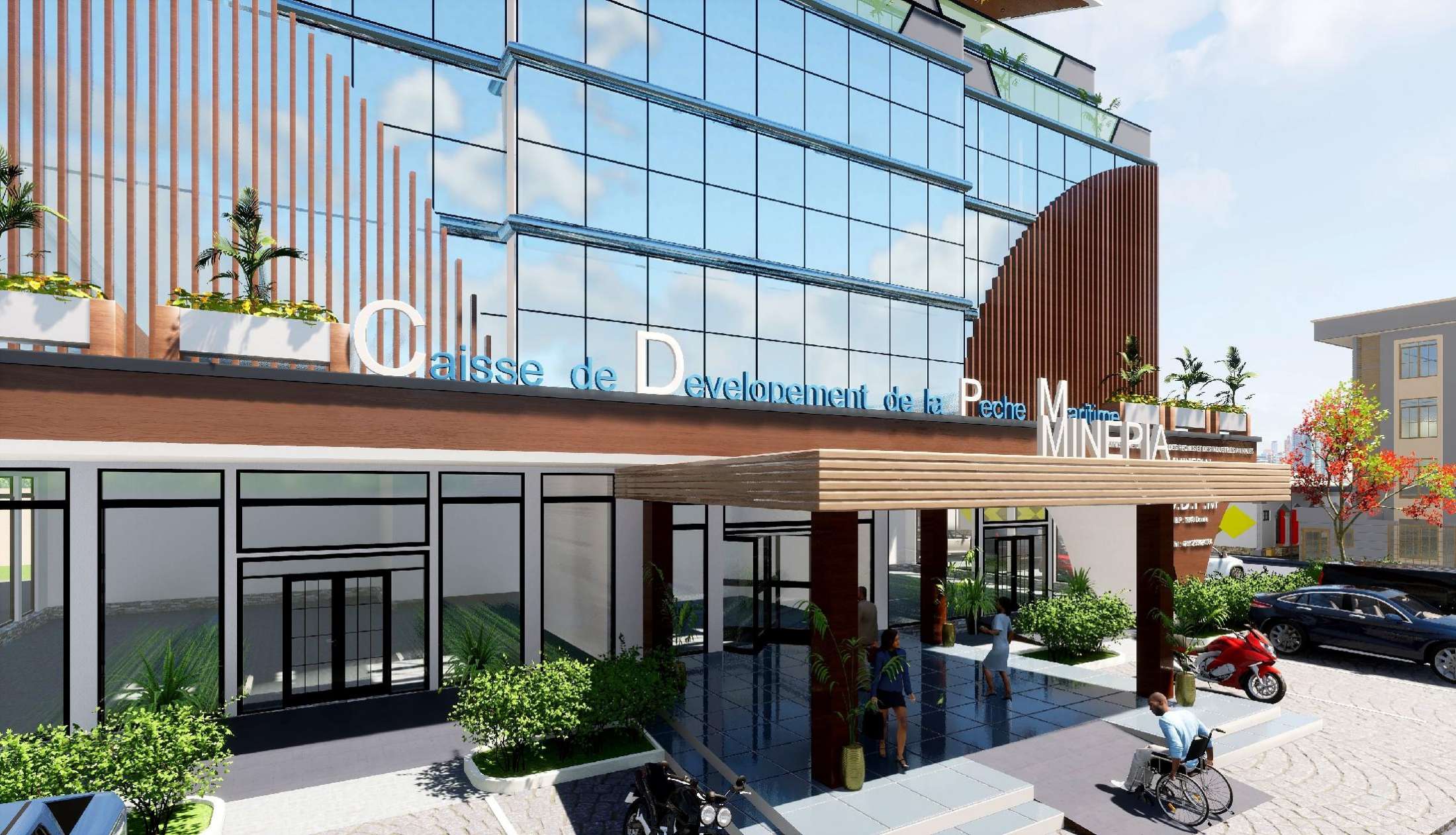 CDPM R+5 building architectural render — façade view
